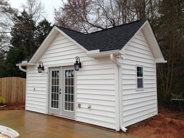 pool house french doors